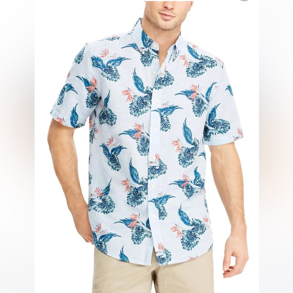 Chaps Other - Chaps Linen Cotton Hawaiian Birds of Paradise Button Down Shirt